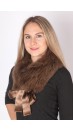 Brown fox fur collar-neck warmer